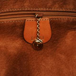 Gucci 1996 Light Brown Leather Bamboo 2-Way Bag