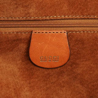 Gucci 1996 Light Brown Leather Bamboo 2-Way Bag