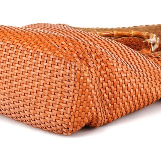 Gucci 1996 Light Brown Leather Bamboo 2-Way Bag