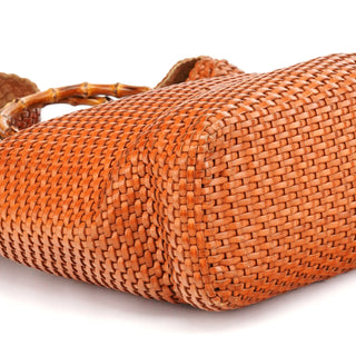 Gucci 1996 Light Brown Leather Bamboo 2-Way Bag