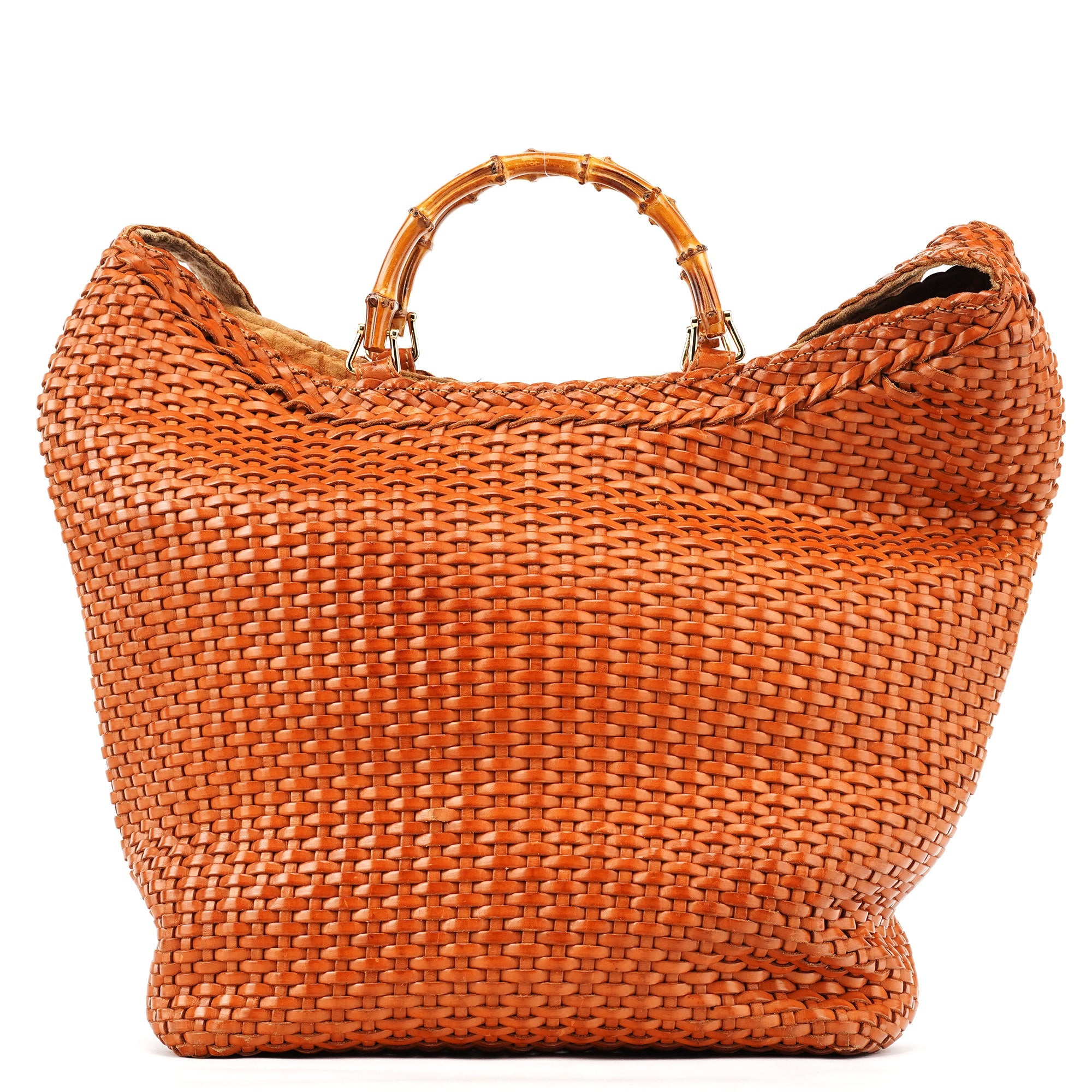 Gucci 1996 Sac deux portés Bamboo en cuir marron clair
