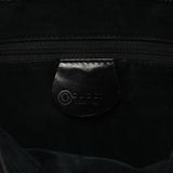 Gucci 1997 Borsa a spalla in camoscio antracite con finiture in resina