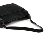 Gucci 1997 Borsa a spalla in camoscio antracite con finiture in resina