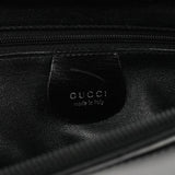 Gucci 1997 Schultertasche mit Metallhenkel aus schwarzem Kalbsleder