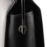 Gucci 1997 Schultertasche mit Metallhenkel aus schwarzem Kalbsleder