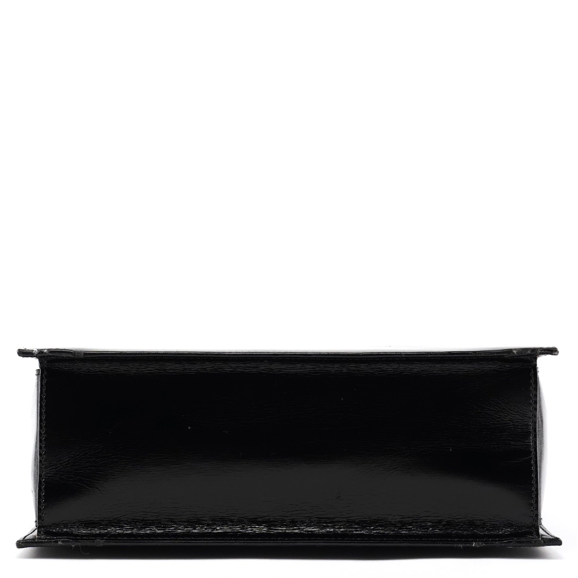 Gucci 1997 Schultertasche mit Metallhenkel aus schwarzem Kalbsleder