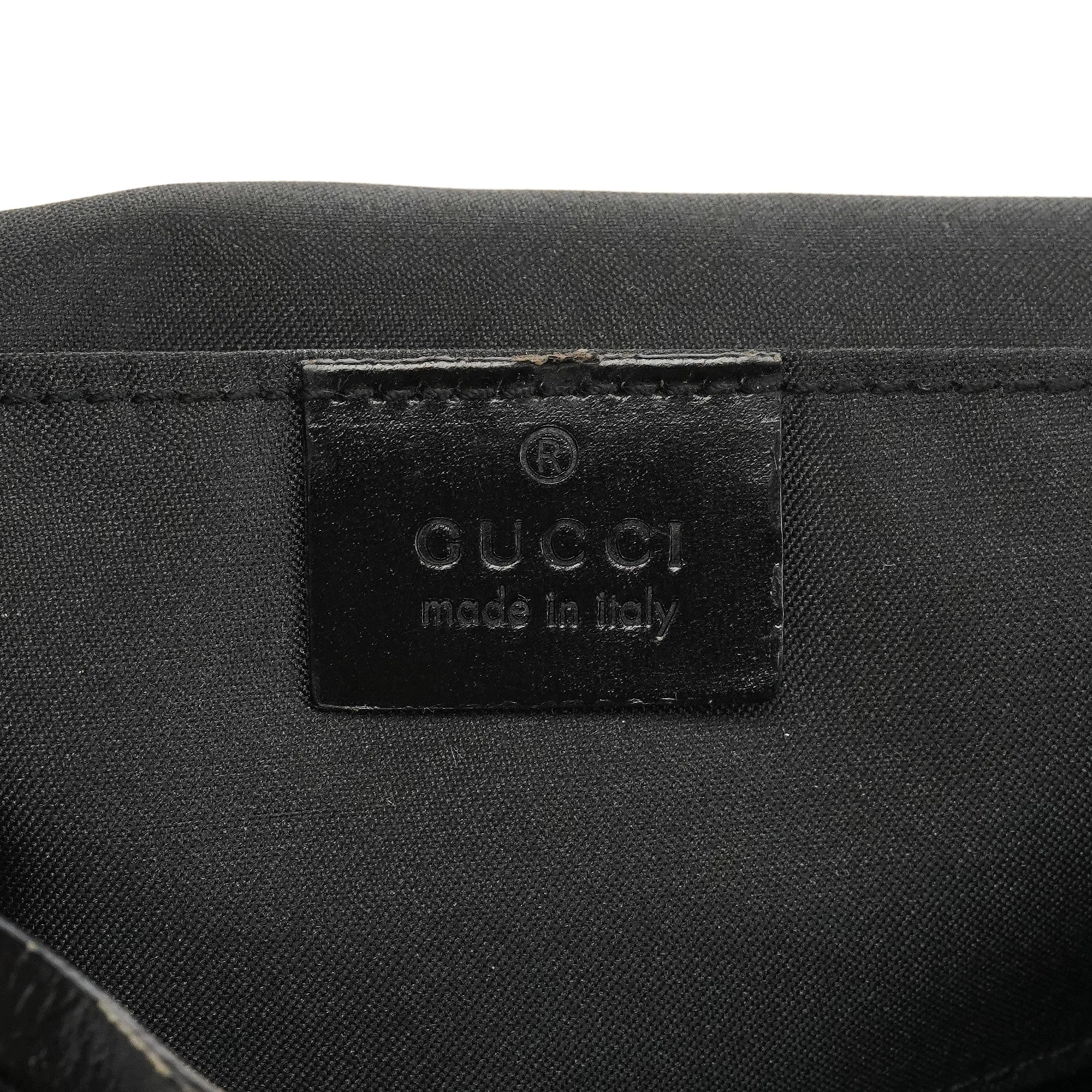 Gucci 1997 Black GG Suede Hobo Shoulder Bag