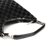 Gucci 1997 Black GG Suede Hobo Shoulder Bag