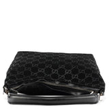 Gucci 1997 Black GG Suede Hobo Shoulder Bag