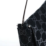 Gucci 1997 Black GG Suede Horsebit Bag