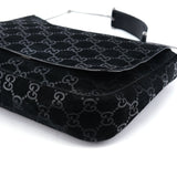 Gucci 1997 Black GG Suede Horsebit Bag
