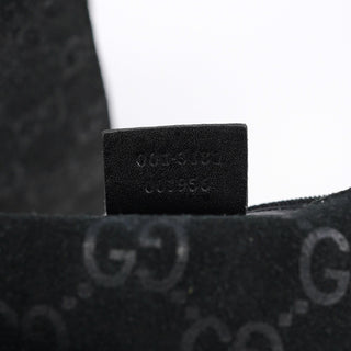 Gucci 1997 Black GG Suede Horsebit Shoulder Bag