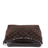 Gucci 1997 Black GG Suede Shoulder Bag