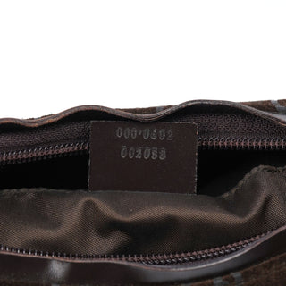 Gucci 1997 Black GG Suede Shoulder Bag