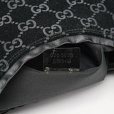 Gucci 1997 Black GG Suede Shoulder Bag