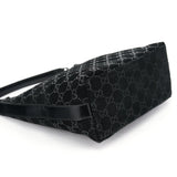 Gucci 1997 Black GG Suede Shoulder Bag