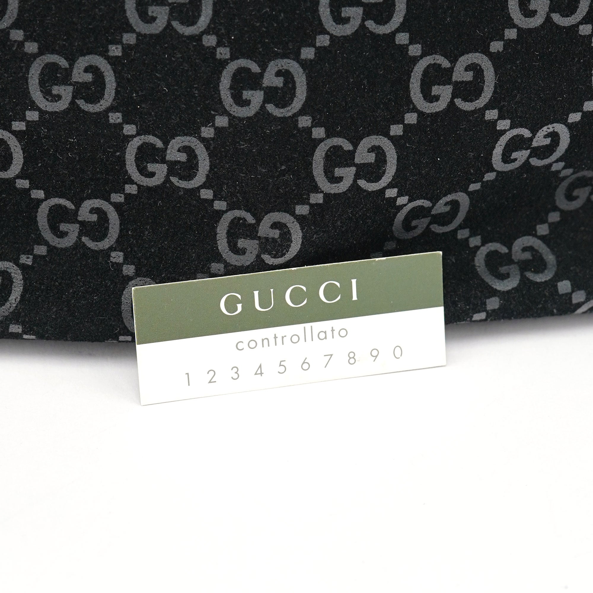 Gucci 1997 Black GG Suede Shoulder Bag