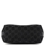 Gucci 1997 Black GG Suede Shoulder Bag