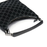 Gucci 1997 Black GG Suede Shoulder Bag
