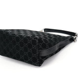 Gucci 1997 Black GG Suede Shoulder Bag
