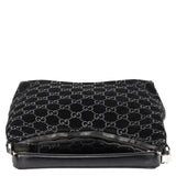 Gucci 1997 Black GG Suede Shoulder Bag