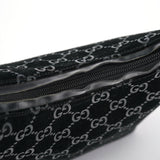 Gucci 1997 Black GG Suede Shoulder Bag