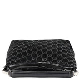 Gucci 1997 Black GG Suede Shoulder Bag