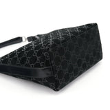 Gucci 1997 Black GG Suede Shoulder Bag