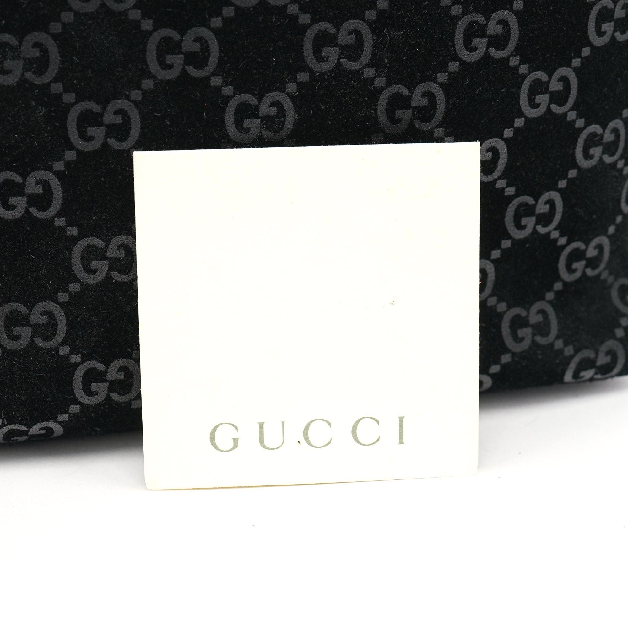 Gucci 1997 Black GG Suede Shoulder Bag