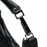 Gucci 1997 Black GG Suede Shoulder Bag