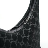 Gucci 1997 Black GG Suede Shoulder Bag