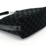 Gucci 1997 Black GG Suede Shoulder Bag