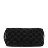 Gucci 1997 Black GG Suede Shoulder Bag