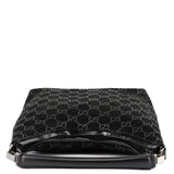 Gucci 1997 Black GG Suede Shoulder Bag