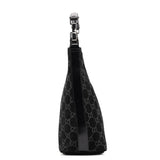 Gucci 1997 Black GG Suede Shoulder Bag