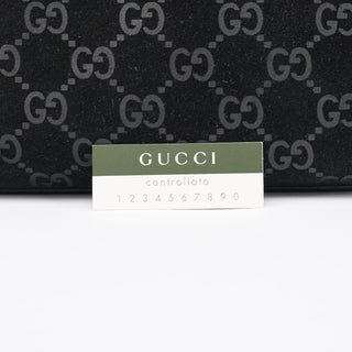 Gucci 1997 Black GG Suede Shoulder Bag