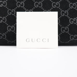 Gucci 1997 Black GG Suede Shoulder Bag