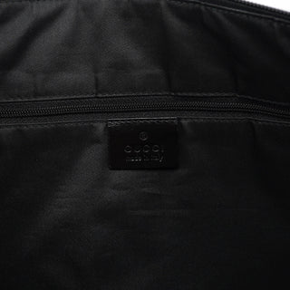 Gucci 1997 Black GG Suede Shoulder Bag
