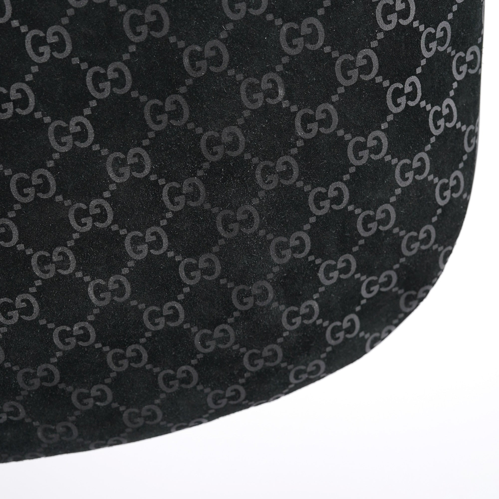 Gucci 1997 Black GG Suede Shoulder Bag