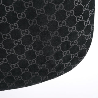 Gucci 1997 Black GG Suede Shoulder Bag