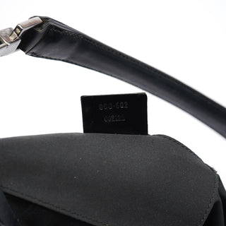 Gucci 1997 Black GG Suede Shoulder Bag