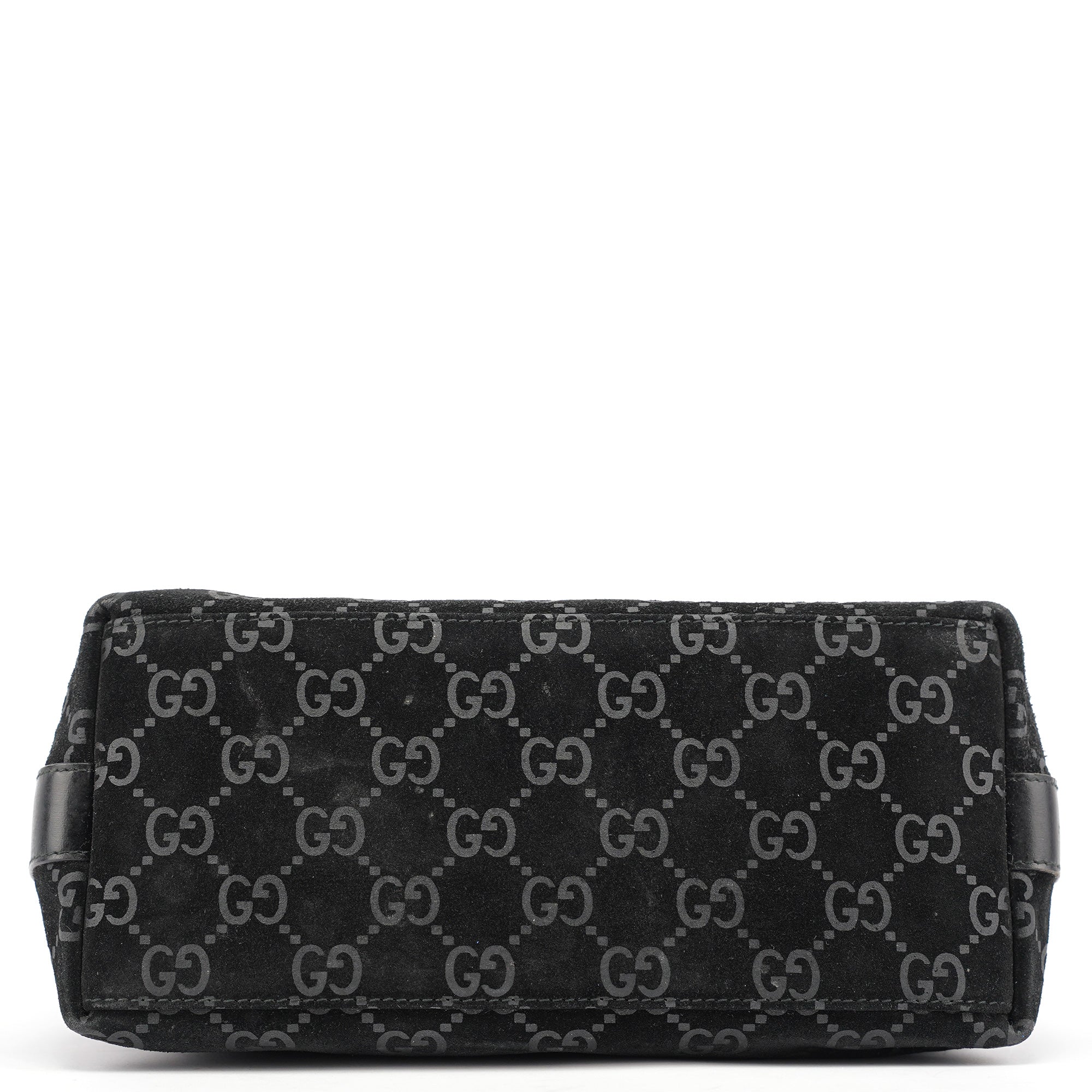 Gucci 1997 Sac porté épaule en daim GG noir