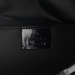 Gucci 1997 Black GG Suede Shoulder Bag