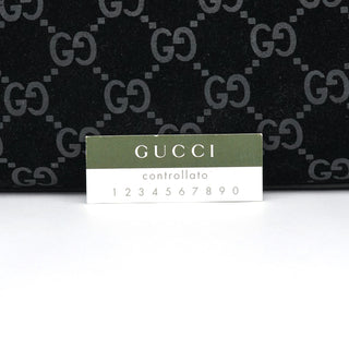 Gucci 1997 Black GG Suede Shoulder Bag