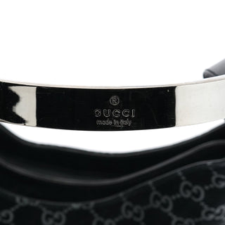 Gucci 1997 Black GG Suede Shoulder Bag