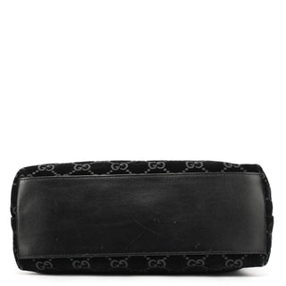 Gucci 1997 Black GG Suede Shoulder Bag