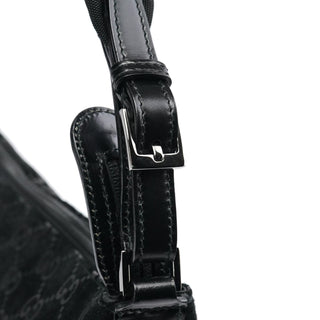 Gucci 1997 Black GG Suede Shoulder Bag