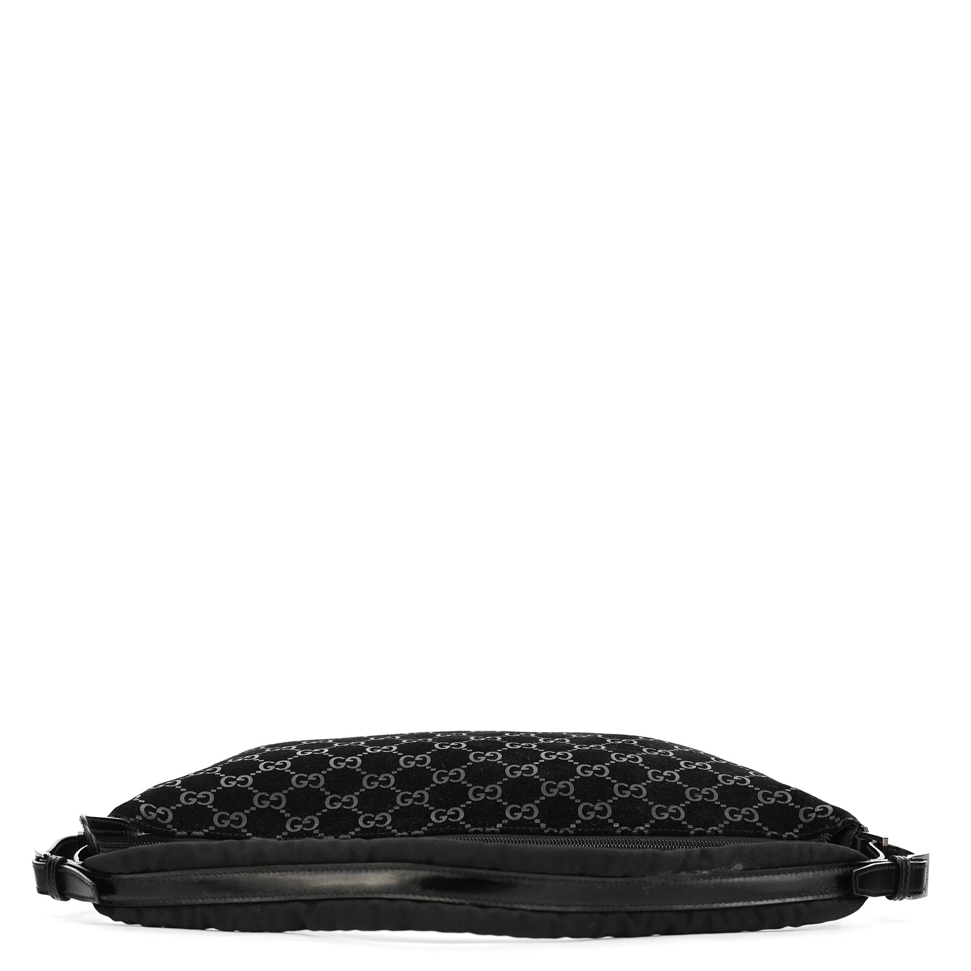 Gucci 1997 Sac porté épaule en daim GG noir