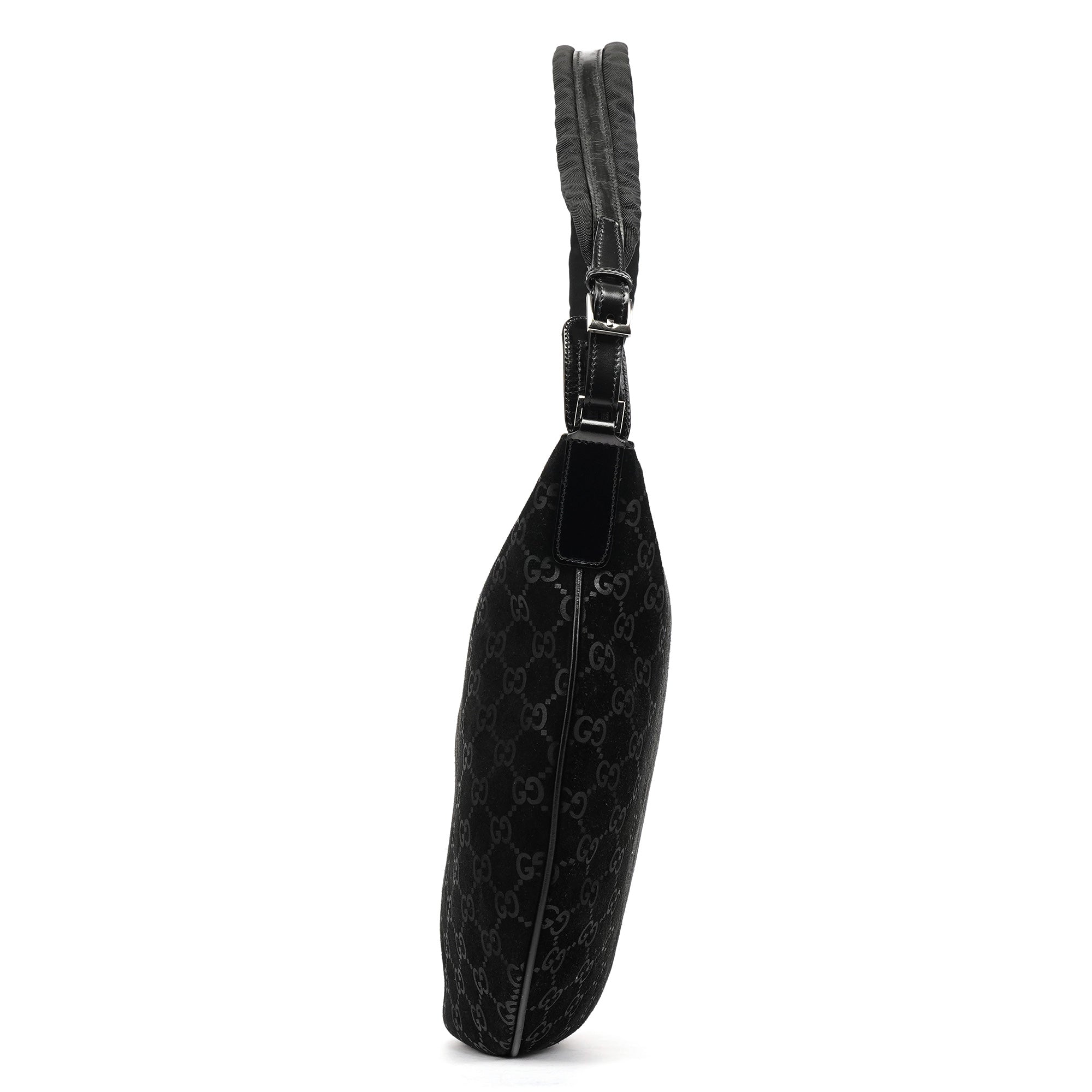 Gucci 1997 Sac porté épaule en daim GG noir