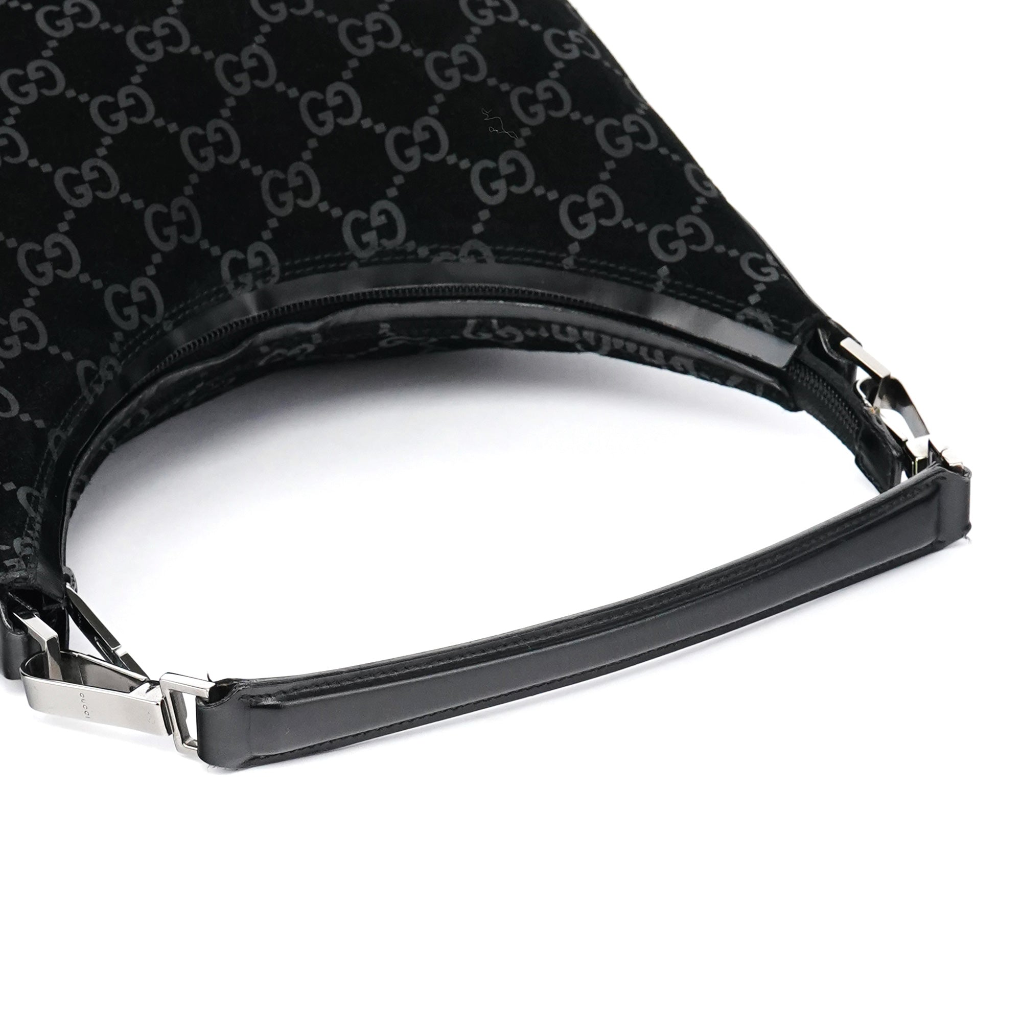 Gucci 1997 Black GG Suede Shoulder Bag – Rediscover Vintage